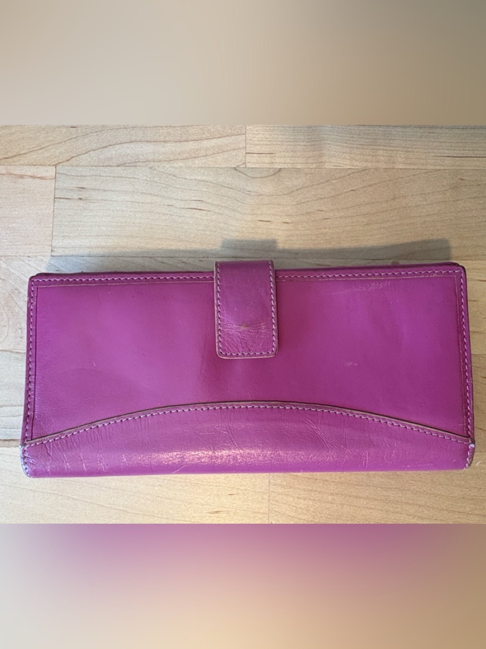 Vintage Hype Fuchsia Continental Leather Wallet - Pre-Owned